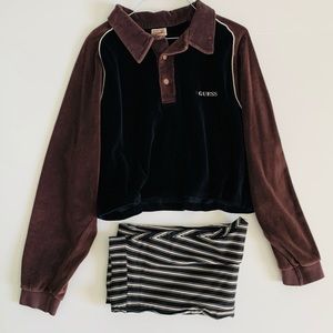 Authentic Guess Jeans Velvet Brown and Black Y2K